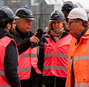 De Italiaanse afvaardiging op bezoek