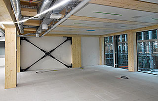 De akoestische plafonds in lage vlakverdeling